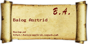 Balog Asztrid névjegykártya